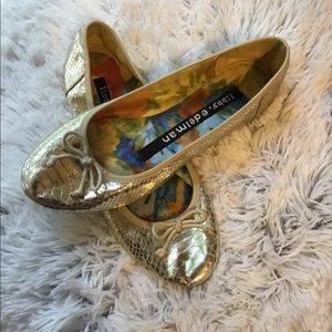 Libby Edelman Alex faux snakeskin flats